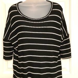 NWT Chasor Black Top with White Thin Stripe Detail, Size Small